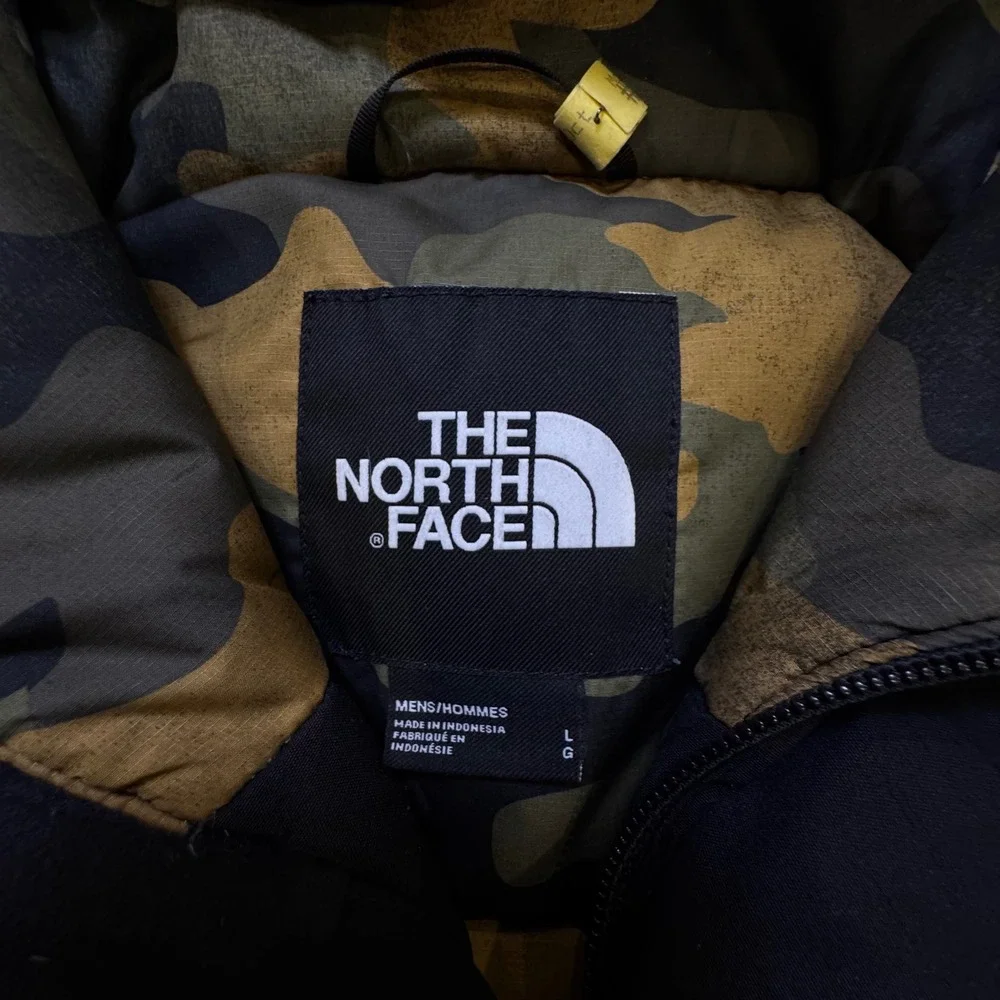 The North Face Men Large Balham 550 Down Warm Insulated Winter Jacket Black Camo - Picture 6 of 16